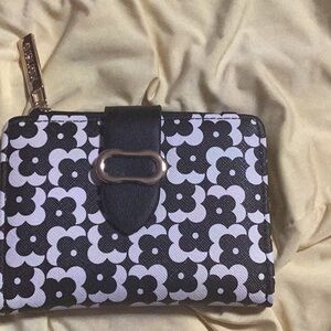 Floral Black and White Women's Wallet